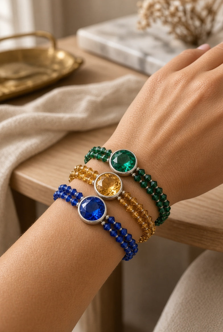 Éclat de joyaux – Parure collier et bracelet artisanale